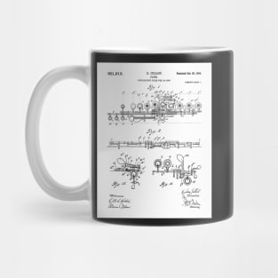 Flute Patent - Musician Art - Black And White Mug